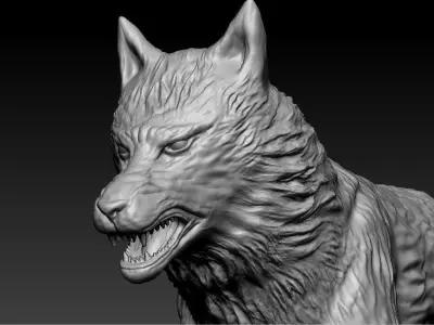 Wolf High Poly 3D print model