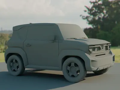 VinFast VF3 2025 3D Model Latest Official Version Low-poly 3D model