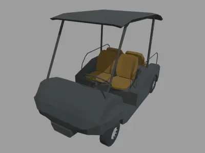 Low Poly Golfing Cart 01 Low-poly 3D model