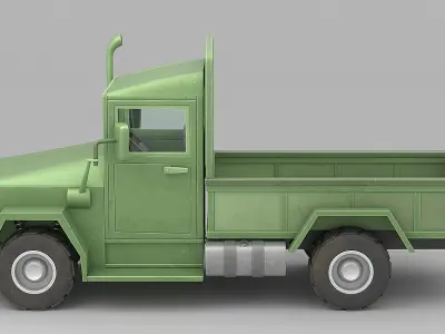 Cartoon Truck Low-poly 3D model