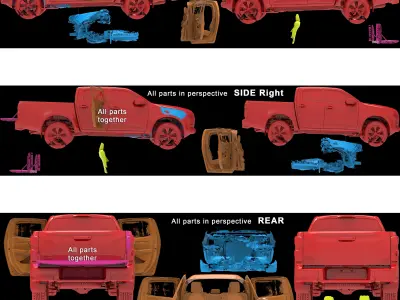 Isuzu D-Max DC EU 2020 Series Native multiple 3D Scan 3D model