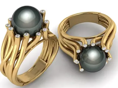 pearl ring 3D print model