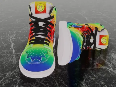 J BALVIN X NIKE AIR JORDAN HIGH OG 3D SHOES Low-poly 3D model