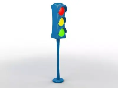 Cartoon Traffic Light  3D model
