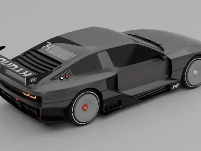 Hyundai N Vision 74 3D Blender File Textured And FBX OBJ Files 3D model