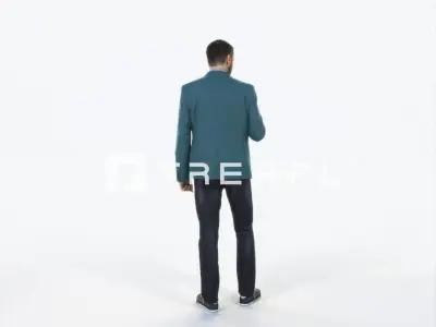 Portrait 03H Drinking Coffee Casual Man Low-poly 3D model