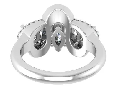 Round Halo Unique Ring 2504 3D print model