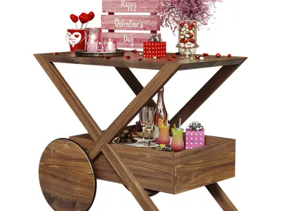 Valentine decorative trolley 3D model
