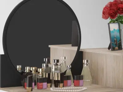 chair and table Low-poly 3D model