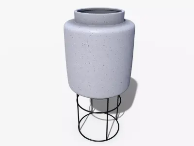 Pot Stand Ceramic Tall Low-poly 3D model