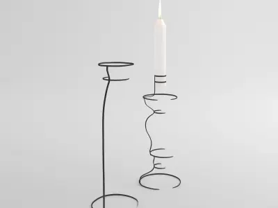 2d Flower and candle holder 3D model