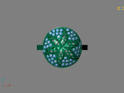 STL 3DM Women Ring Womens Ring Diamonds With Stone Model DP2001 3D print model