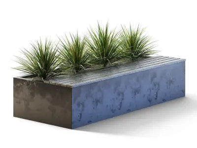 Planter Bench Low-poly 3D model
