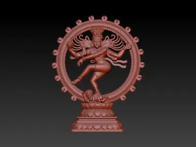 Shiva Nataraja Lord  dancing Stance 3D Sculpture Statue 3D print model