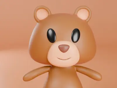 Teddy Bear 3D Model Low-poly 3D model