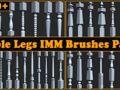 108 Table Legs IMM Brushes Pack Low-poly 3D model