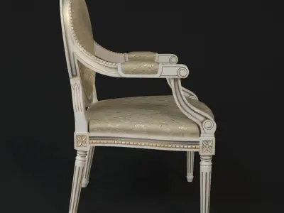 Chair ornately upholstered 3D model