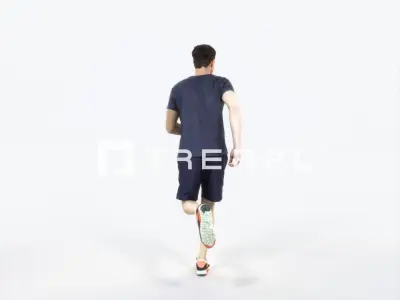 Virtue 02A Running Jogging Football Sports Man Low-poly 3D model
