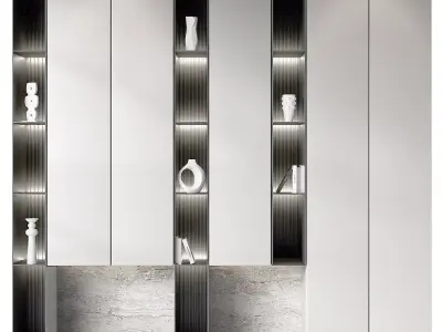 Modern Cabinet Hallway composition Wardrobe kit 3 color options 3D model