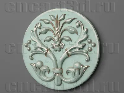 Rosette tile with ornate design 3D print model