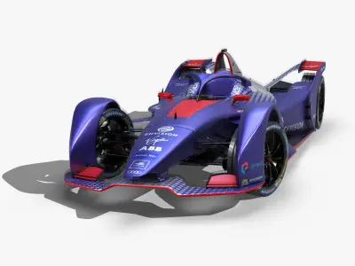 Virgin Formula E 2020 Low-poly 3D model