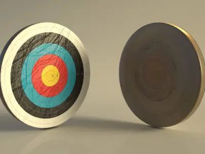 SPORT---ARCHERY---Target archery target and wooden target Free low-poly 3D model