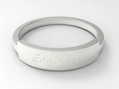 Engineer Female Ring Silver 3D print model