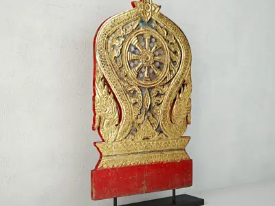 19th Century Thai Wood Carving 3D model