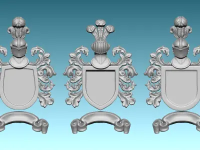Blason Medieval -  Escudo de Armas STL CNC ARTCAM ASPIRE 3D print model