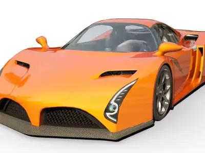 Generic Supercar v15 Low-poly 3D model