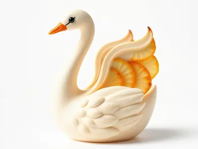 Elegant Meringue Swan Figurine model pack Low-poly 3D model