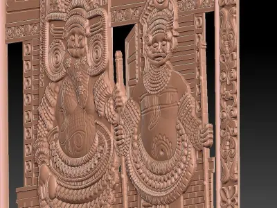 KERALA  STYLE MAIN DOOR  Low-poly 3D model