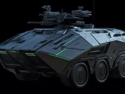 4k futuristic concept sci-fi design armored car 3D model