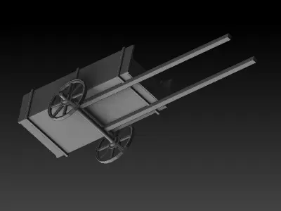 Wooden Vagon Cart  Low-poly 3D model