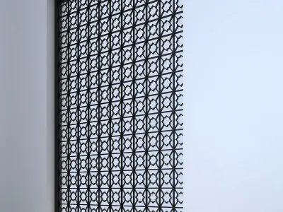 3d screen room with window made of metal Low-poly 3D model