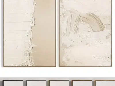 Plaster Two Photo Frame 396 Low-poly 3D model