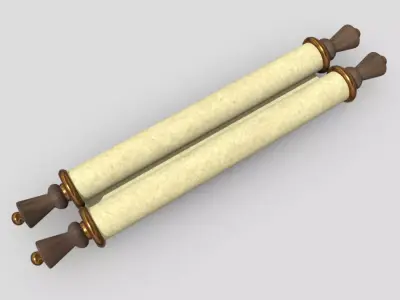 Paper Scroll 2 Closed Low-poly 3D model