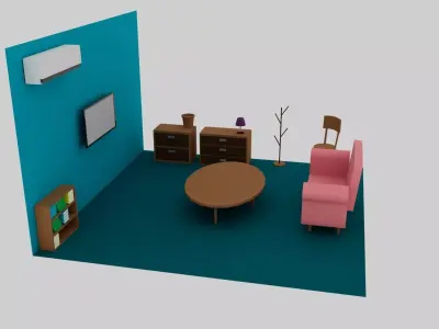 Low Poly House Essentials Bundle - Game Ready Free low-poly 3D model