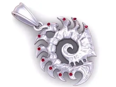 Gold flame pendant  3D printable model   3D print model