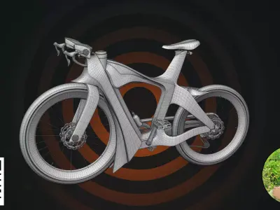 Futuristic Aero Bicycle Stealth Onyx 3D model