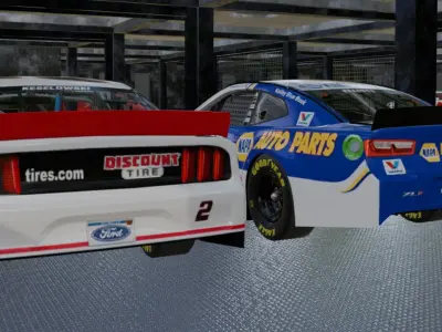 Car Showroom and cars Low-poly 3D model