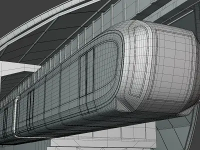 Elevated train station 2025 3D model