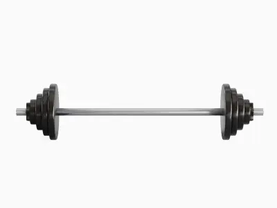Iron Barbell 01 Low-poly 3D model