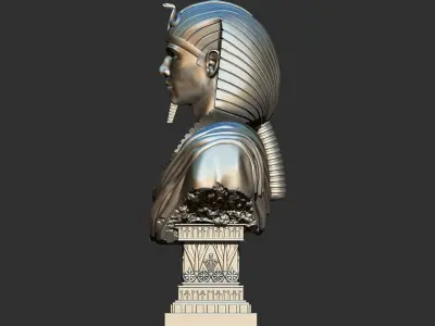 Ancient Egyptian pharaoh bust statue 3d model 3D print model
