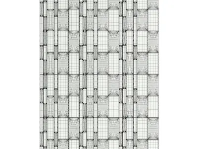Black Leather Wall Panel 3D model