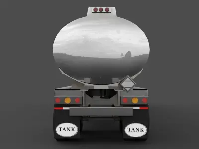Semitrailer Tank Low-poly 3D model