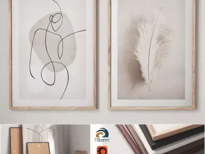 Posters - Lines and feather 3D model