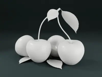 Fresh Cherry Low-poly 3D model