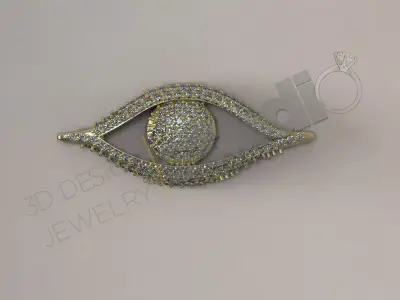 Fashion luxury Eye pendant with gems 3d model 3D print model