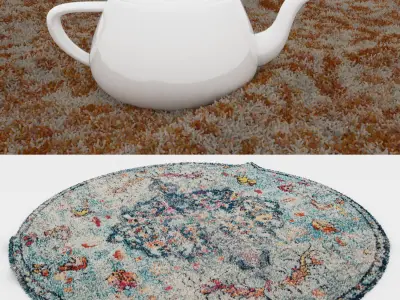 Round Rug Set 193 3D model